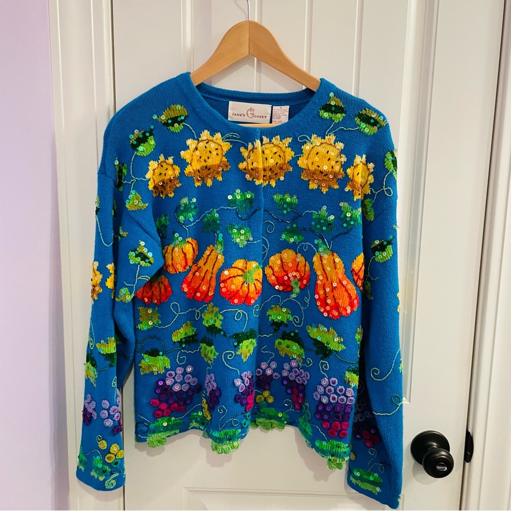 Vintage 90’s Fruit Jane’s Closet Sequined Cardigan Sweater